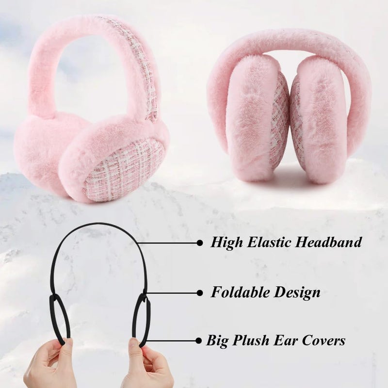 Peecabe Winter Women Earmuffs Faux Fur Girls Ear muffs Warm Unisex Kids Ear Covers Foldable Outdoor Boy Ear Warmers for Women - Image 2